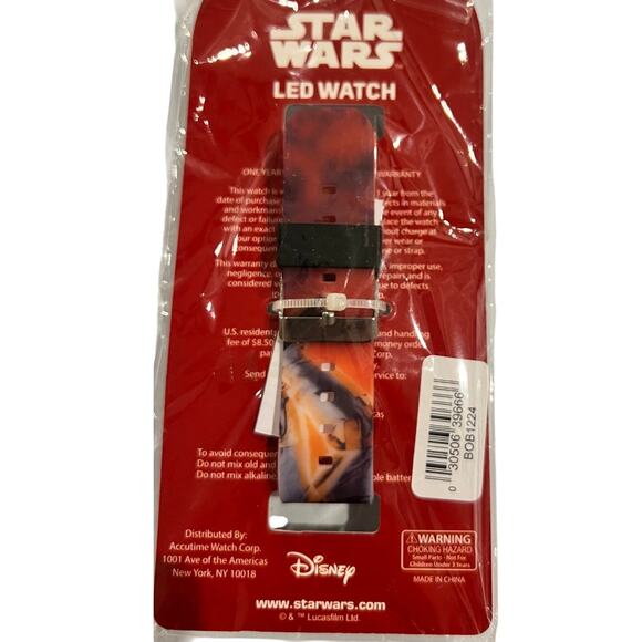 RARE Lucasfilm Star Wars Accutime LED Watch Boba Fett Model: BOB 1224 NWT - Picture 2 of 4
